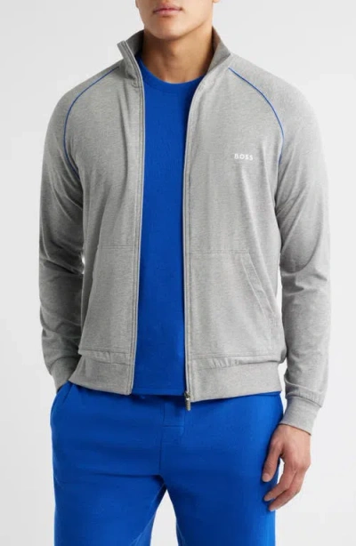 Hugo Boss Boss Mixmatch Z 1 Knit Jacket In Medium Grey
