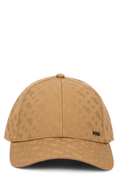 Hugo Boss Boss Monogram Baseball Cap With Curved Visor In Pattern