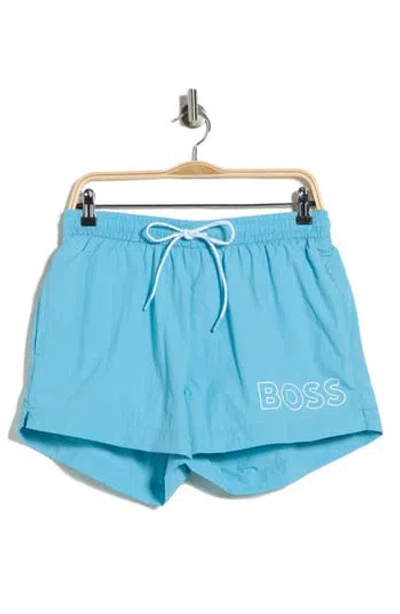 Hugo Boss Boss Mooneye Swim Trunks In Blue