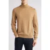 Hugo Boss Boss Musso Virgin Wool Turtleneck Sweater In Beige