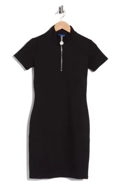 Hugo Boss Boss Nalayla Zip Mock Neck Minidress In Black