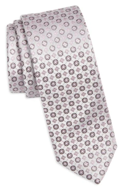 Hugo Boss Boss Neat Medallion Silk Blend Jacquard Tie In Multi