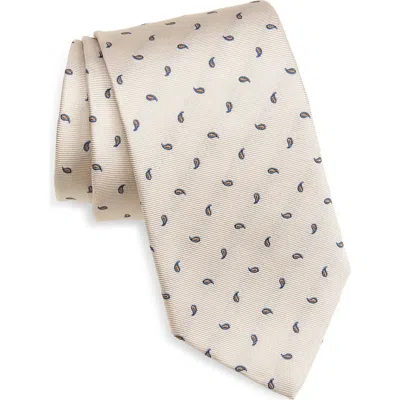 Hugo Boss Boss Neat Paisley Silk Tie In White