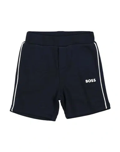 Hugo Boss Babies' Boss Newborn Boy Shorts & Bermuda Shorts Midnight Blue Size 3 Cotton, Polyester, Elastane
