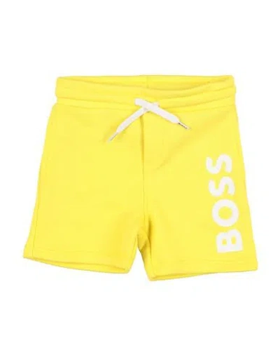Hugo Boss Babies' Boss Newborn Boy Shorts & Bermuda Shorts Yellow Size 3 Cotton, Polyester