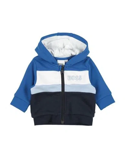 Hugo Boss Babies' Boss Newborn Boy Sweatshirt Blue Size 3 Cotton, Polyester