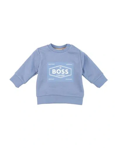 Hugo Boss Babies' Boss Newborn Boy Sweatshirt Light Blue Size 3 Cotton, Polyester