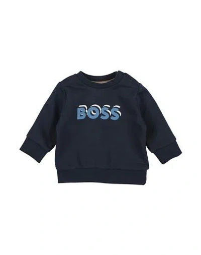 Hugo Boss Babies' Boss Newborn Boy Sweatshirt Midnight Blue Size 3 Cotton, Polyester