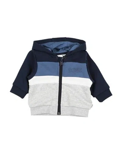 Hugo Boss Babies' Boss Newborn Boy Sweatshirt Midnight Blue Size 3 Cotton, Polyester