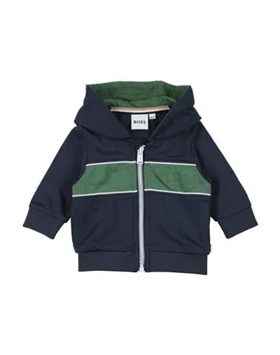 Hugo Boss Babies' Boss Newborn Boy Sweatshirt Midnight Blue Size 3 Polyester