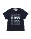 Hugo Boss Boss Newborn Boy T-shirt Midnight Blue Size 3 Cotton, Elastane In Blue