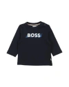 Hugo Boss Boss Newborn Boy T-shirt Midnight Blue Size 3 Cotton, Elastane In Black