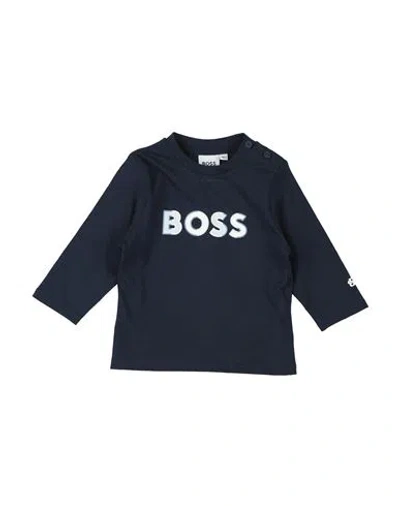 Hugo Boss Babies' Boss Newborn Boy T-shirt Midnight Blue Size 3 Cotton