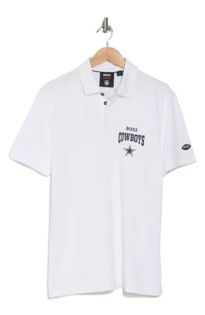 Hugo Boss Boss Nfl Cowboys Cotton Polo 8 In White