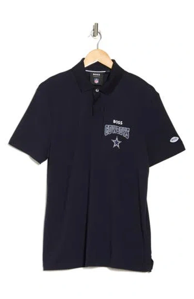Hugo Boss Boss Nfl Cowboys Punter Polo In Dark Blue