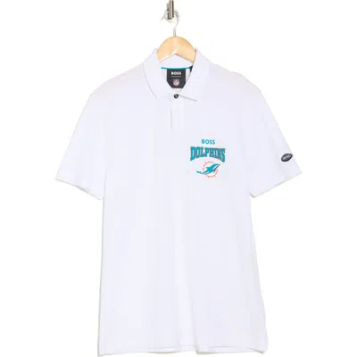 Hugo Boss Boss Nfl Dolphins Cotton Polo In White