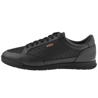 Hugo Boss Boss Nitan Trainers Black In Animal Print