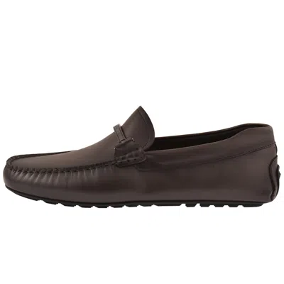 Hugo Boss Boss Noel Leather Loafers Dark Brown