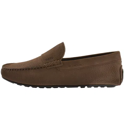 Hugo Boss Boss Noel Moccasin Shoes Dark Brown