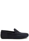 Hugo Boss Boss Noel Peppled Nubuck Loafers In Blue