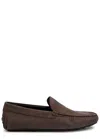 Hugo Boss Boss Noel Peppled Nubuck Loafers In Brown