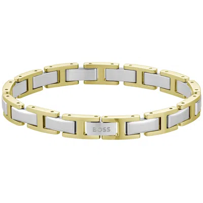 Hugo Boss Boss Nolan Two Tone Linked Chain Bracelet Gold