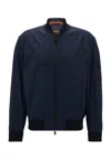 Hugo Boss Water-repellent Jacket With Zipped Sleeve Pocket In Blu