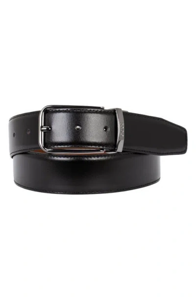 Hugo Boss Boss Ochuck Leather Belt In Black