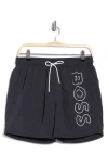 Hugo Boss Boss Octopus Swim Trunks In Black