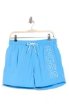 Hugo Boss Boss Octopus Swim Trunks In Blue