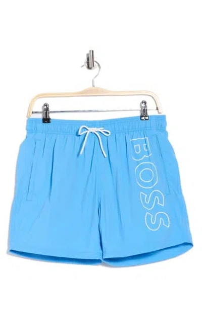 Hugo Boss Boss Octopus Swim Trunks In Blue