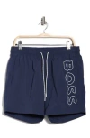 Hugo Boss Boss Octopus Swim Trunks In Blue
