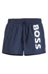 Hugo Boss Boss Octopus Swim Trunks In Navy
