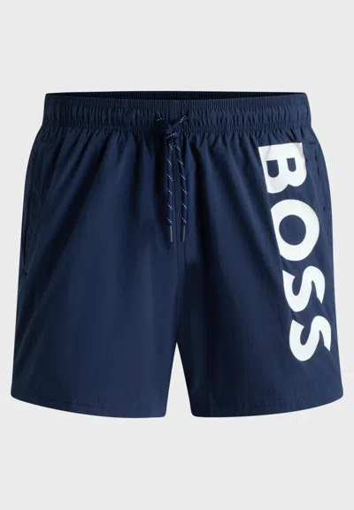 Hugo Boss Boss Octopus Swimsuit In Blue