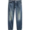 Hugo Boss Mens Medium Blue Beckham X Boss Slim-leg Mid-rise Stretch-denim Jeans In Blue