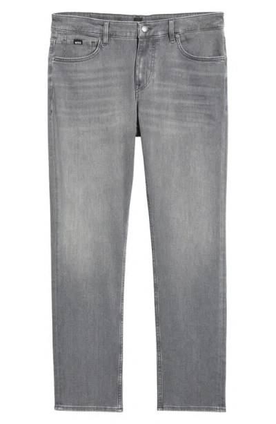Hugo Boss Boss Ogden Straight Leg Jeans In Gray