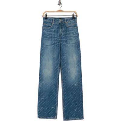 Hugo Boss Boss Orange Ada High Waist Straight Leg Jeans In Blue