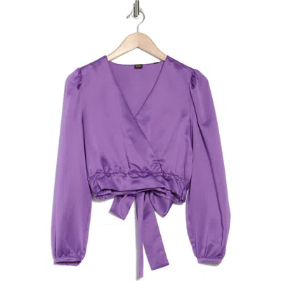Hugo Boss Boss Orange Banella Woven Crop Top In Deep Viola