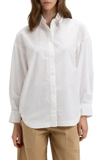 Hugo Boss Boss Orange Bostaffa Cotton Button-up Shirt In White