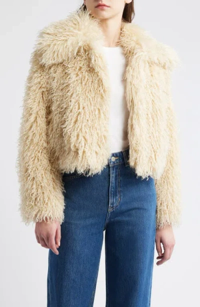 Hugo Boss Boss Orange Cefura Faux Fur Jacket In Neutral