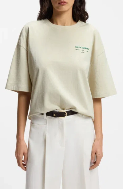 Hugo Boss Boss Orange Cotton Tee In Green