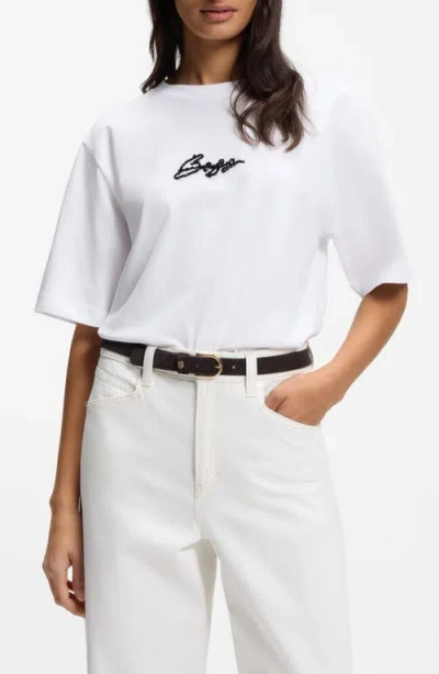 Hugo Boss Boss Orange Cotton Tee In White