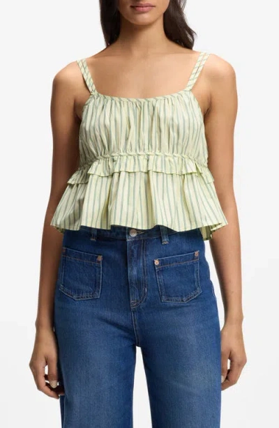 Hugo Boss Boss Orange Crop Ruffle Cami In Green