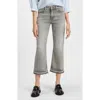 Hugo Boss Boss Orange Crop Soft Kick Flare Jeans In Gray