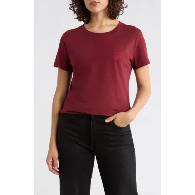 Hugo Boss Boss Orange Crystal Cotton T-shirt In Red