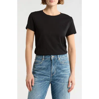 Hugo Boss Boss Orange Crystal Cotton T-shirt In Black