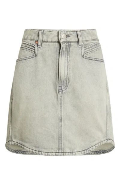 Hugo Boss Boss Orange Curved Hem Denim Skirt In Gray