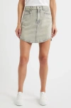Hugo Boss Boss Orange Curved Hem Denim Skirt In Multi