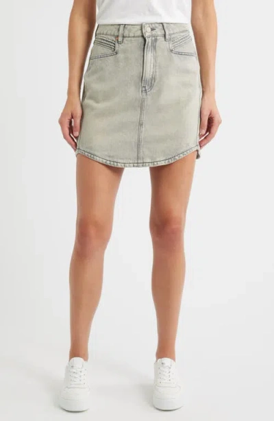 HUGO BOSS BOSS ORANGE CURVED HEM DENIM SKIRT