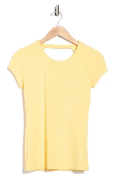 Hugo Boss Boss Orange Cutout Cap Sleeve T-shirt In Yellow